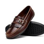 Handsewn Shoe Co. Fringe Monk Drivers Dark Brown