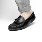 Handsewn Shoe Co. Fringe Tassel Driving Loafers Black