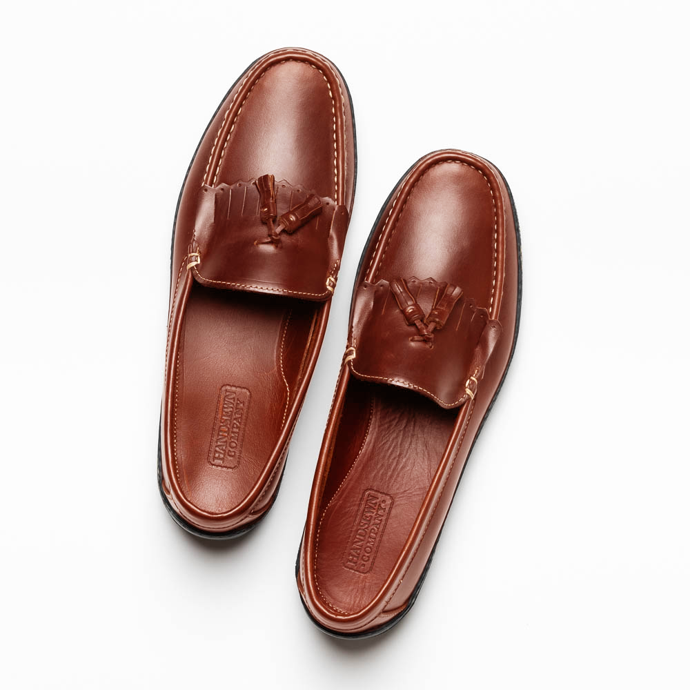 Handsewn Shoe Co. Fringe Tassel Driving Loafers Brown