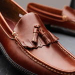 Handsewn Shoe Co. Fringe Tassel Driving Loafers Brown