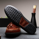 Handsewn Shoe Co. Fringe Tassel Driving Loafers Brown