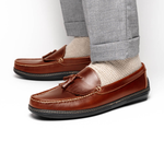 Handsewn Shoe Co. Fringe Tassel Driving Loafers Brown
