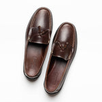 Handsewn Shoe Co. Fringe Tassel Driving Loafers Dark Brown