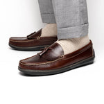 Handsewn Shoe Co. Fringe Tassel Driving Loafers Dark Brown