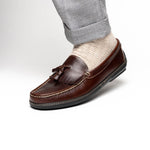 Handsewn Shoe Co. Fringe Tassel Driving Loafers Dark Brown