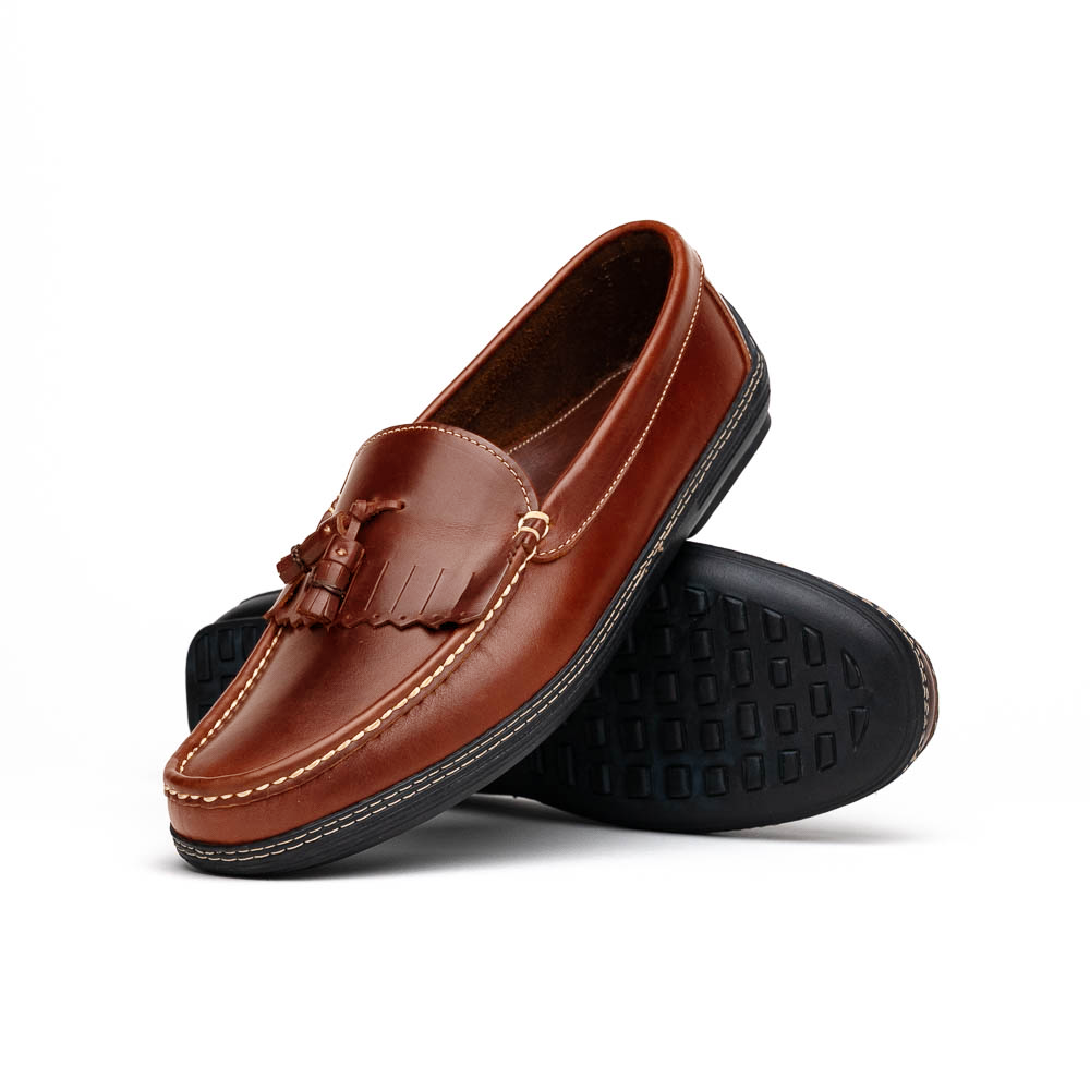 Handsewn Shoe Co. Fringe Tassel Driving Loafers Brown