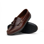 Handsewn Shoe Co. Fringe Tassel Driving Loafers Dark Brown
