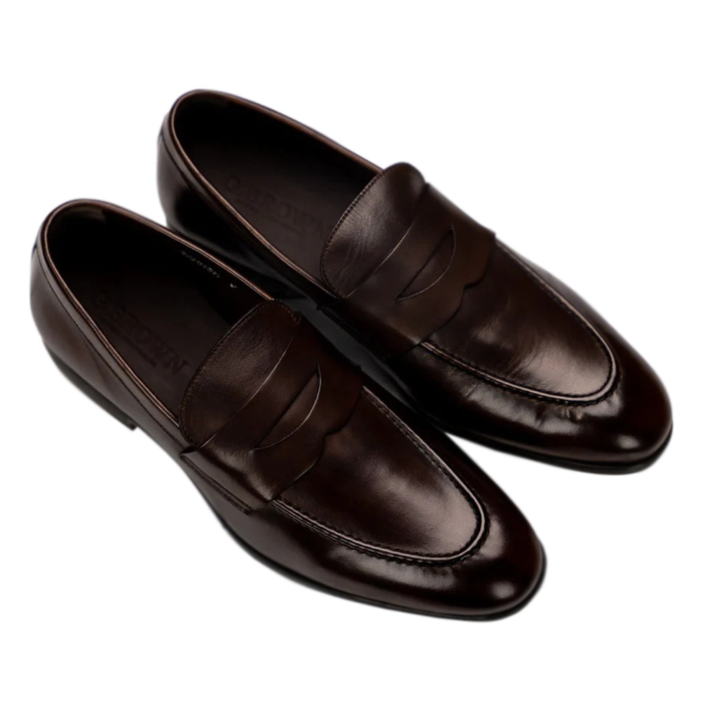 G. Brown Cannon-212 Penny Loafers Dark Brown