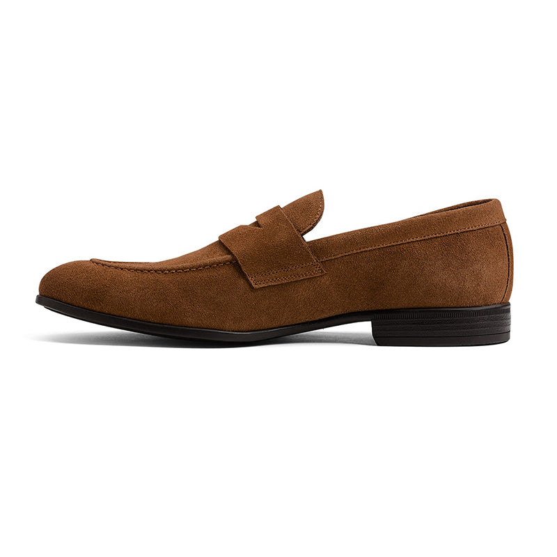 G. Brown Cannon Suede Penny Loafer Cognac