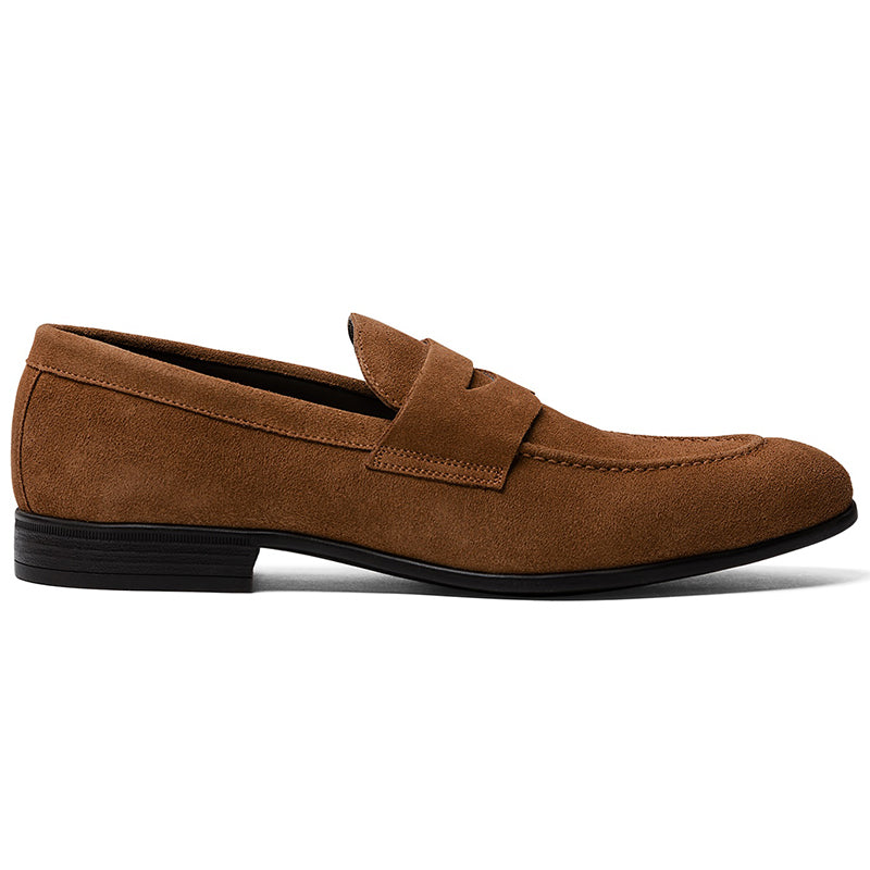 G. Brown Cannon Suede Penny Loafer Cognac