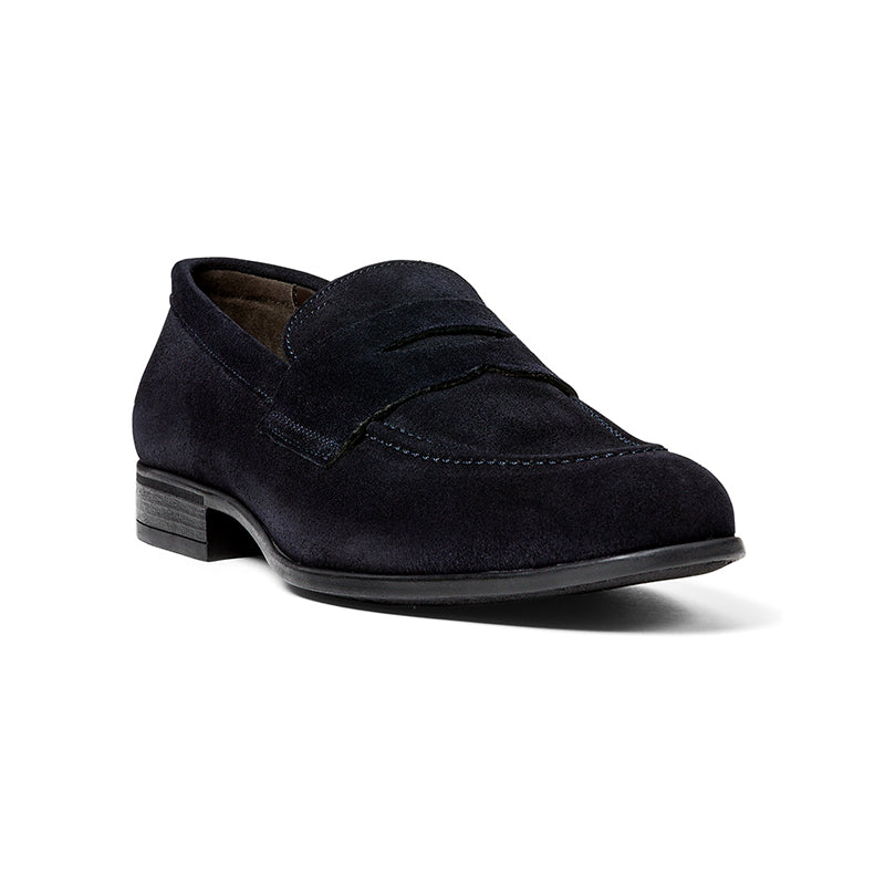 G. Brown Cannon Suede Penny Loafer Navy