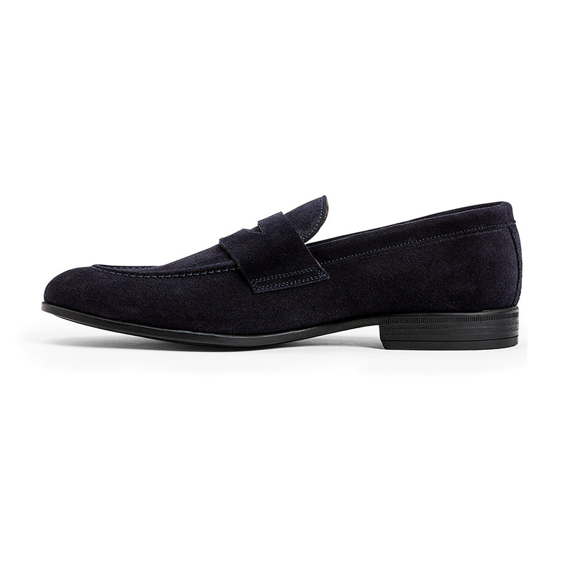 G. Brown Cannon Suede Penny Loafer Navy