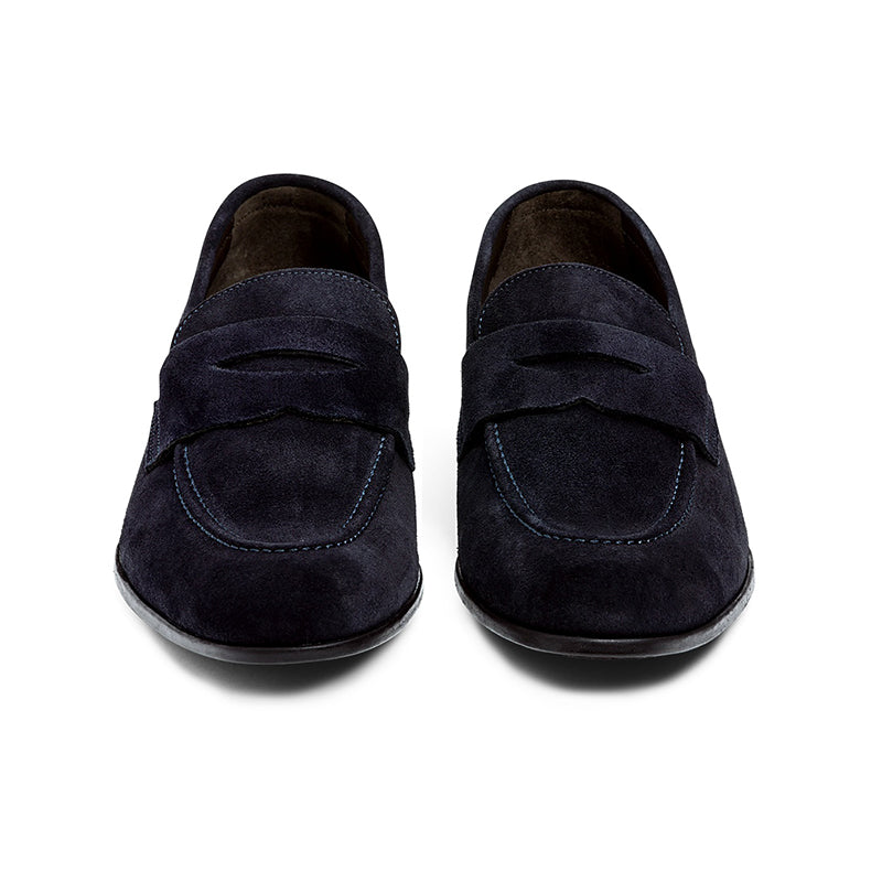 G. Brown Cannon Suede Penny Loafer Navy