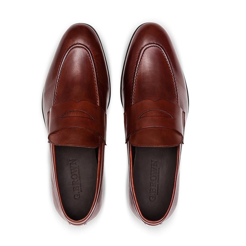 G. Brown Cannon Penny Loafer Rust