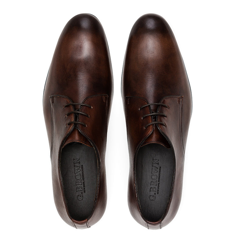 G. Brown Conway Plain Toe Blucher Brown