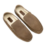 G. Brown Flake-529 Suede Slippers Beige