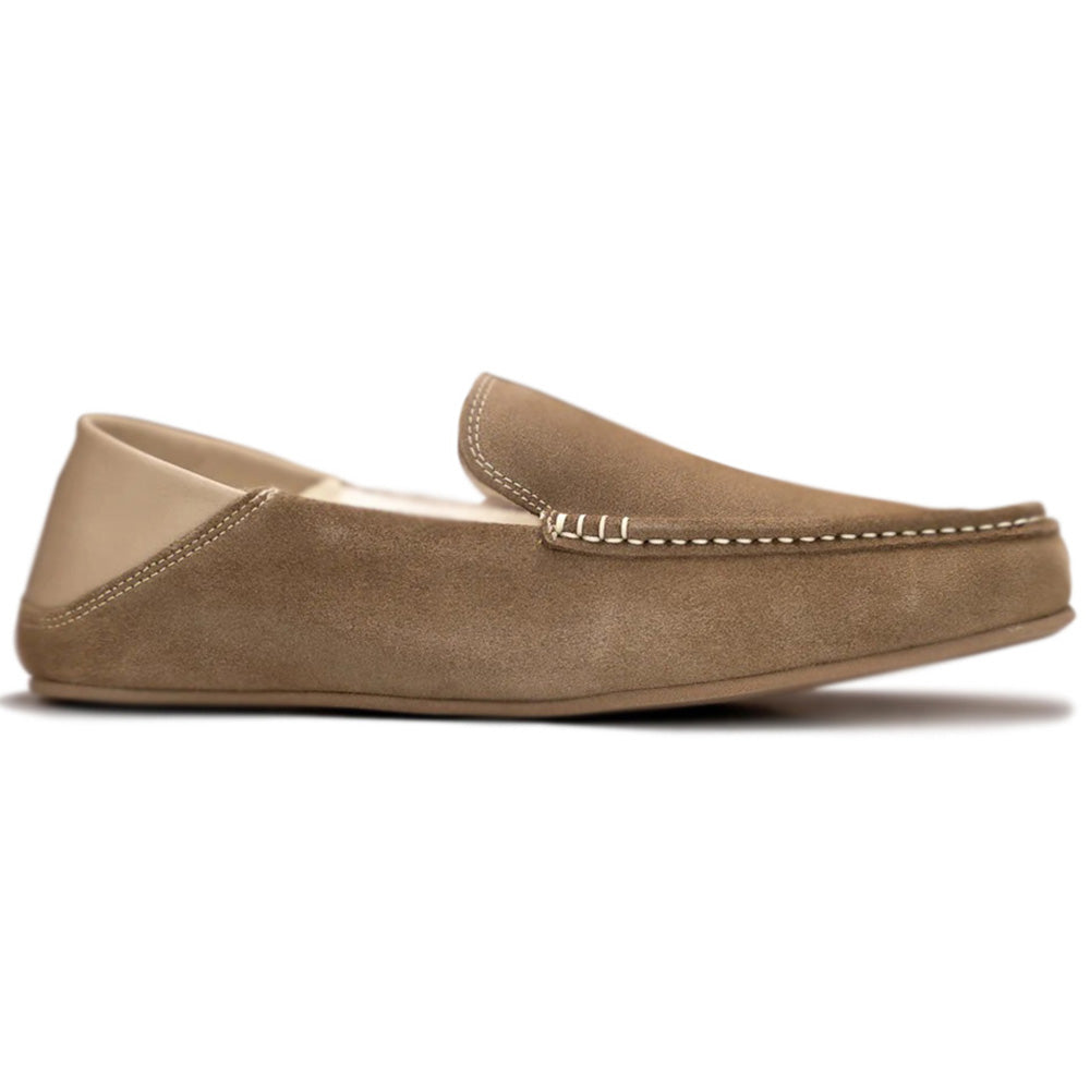 G. Brown Flake-529 Suede Slippers Beige