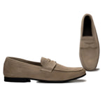 G. Brown Hudson-503 Suede Penny Loafers Beige