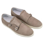 G. Brown Jaxon-552 Suede Monkstrap Shoes Beige