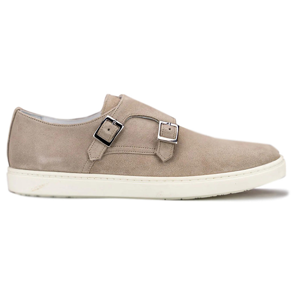 G. Brown Jaxon-552 Suede Monkstrap Shoes Beige