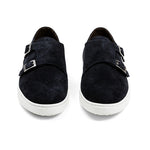 G. Brown Jaxon Suede Double Monk Strap Sneaker Navy