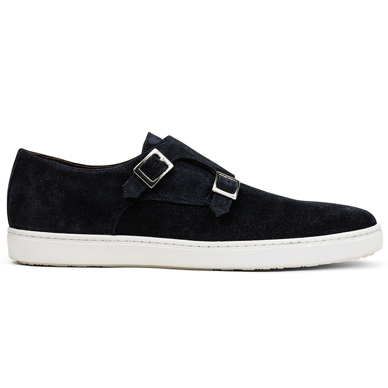 G. Brown Jaxon Suede Double Monk Strap Sneaker Navy