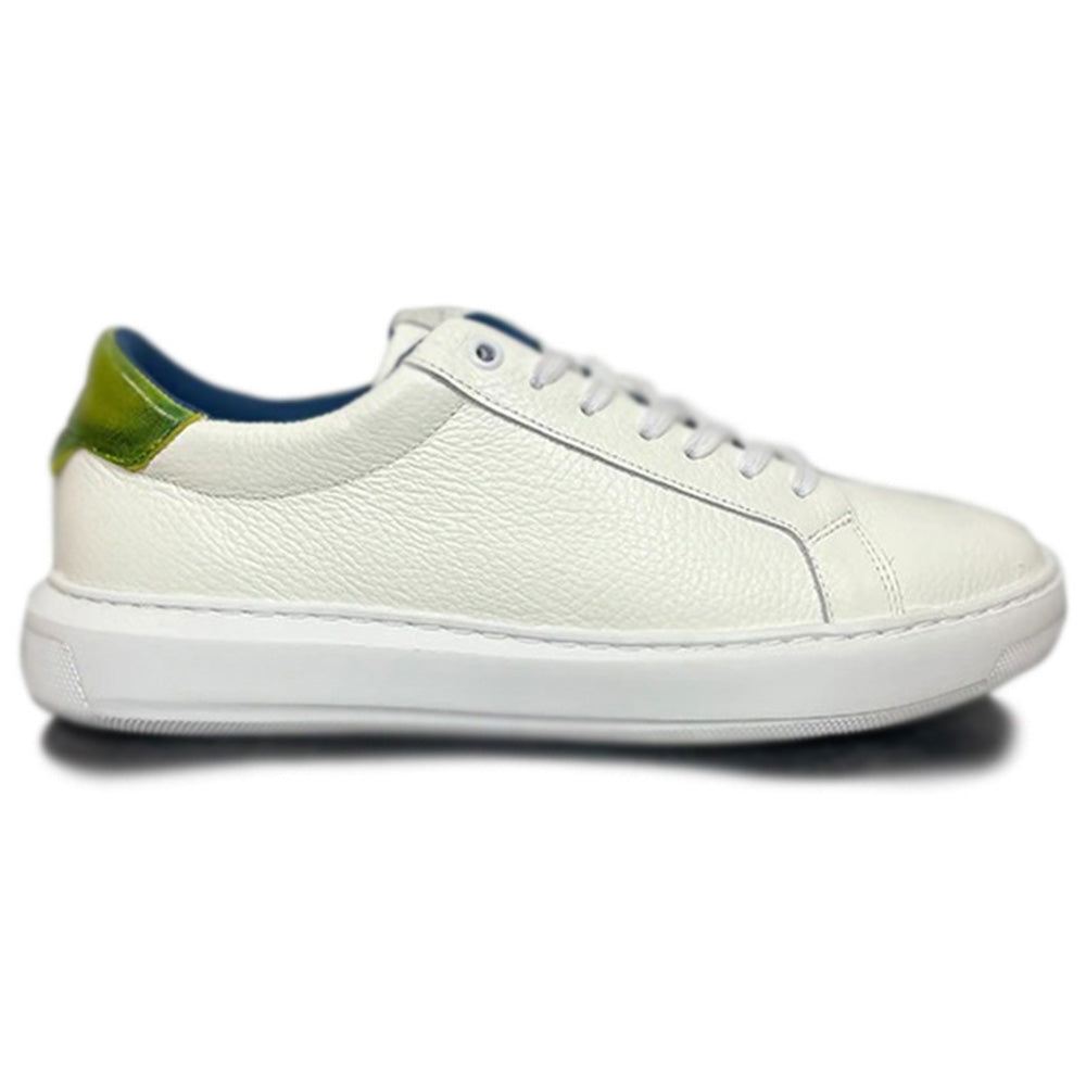 G. Brown Puff-732 Calfskin Sneakers White / Green