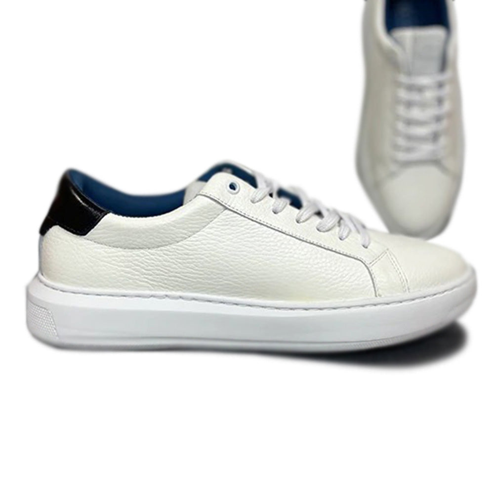 G. Brown Puff-744 Calfskin Sneakers White / Black