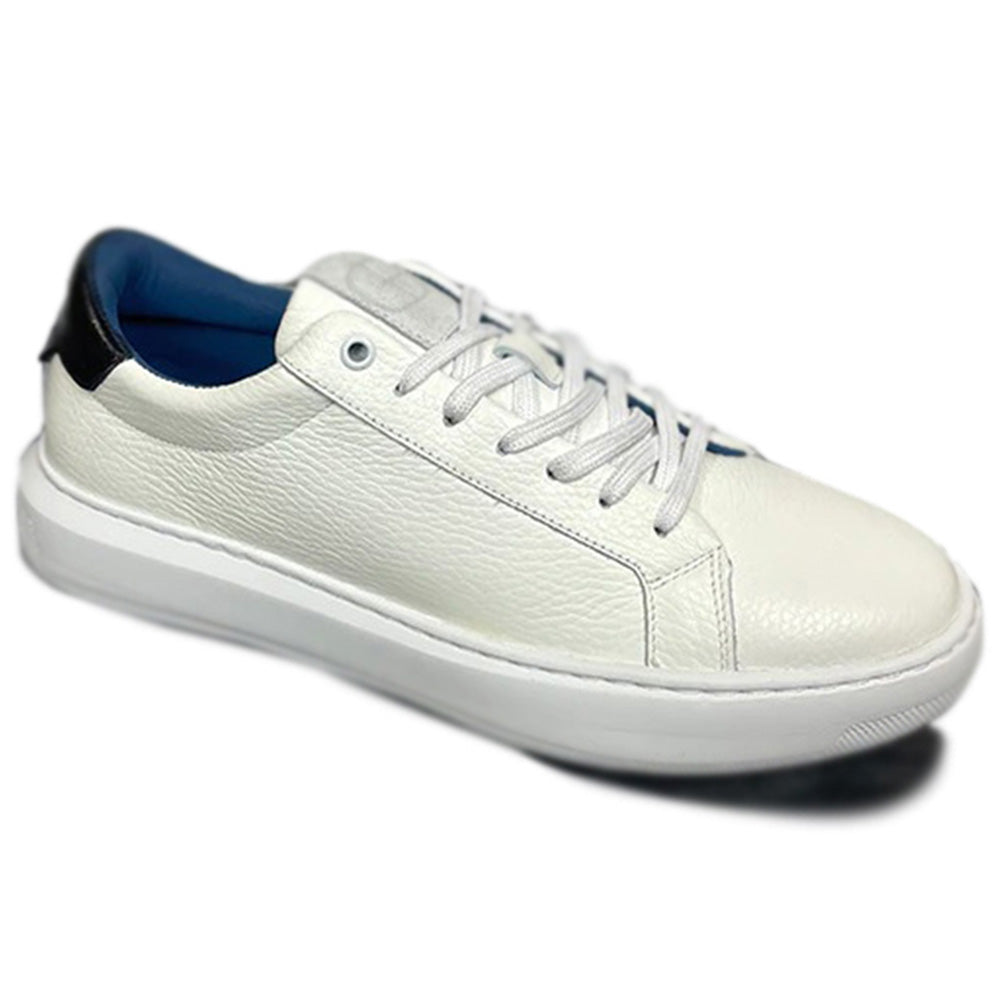 G. Brown Puff-744 Calfskin Sneakers White / Black