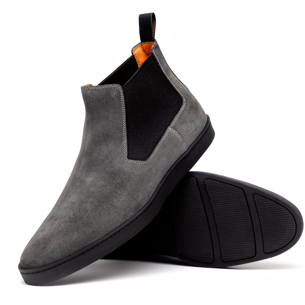 Santoni Suede Chelsea Boots Gray