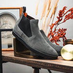 Santoni Suede Chelsea Boots Gray