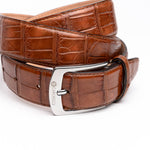 Caporicci Genuine Alligator Belt Cognac