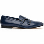 Zelli Gatto Calfskin Double Monkstrap Shoes Navy