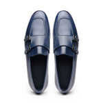 Zelli Gatto Calfskin Double Monkstrap Shoes Navy (55-510-NVY)