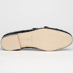 Zelli Gatto Ostrich Double Monk Strap Shoes Black