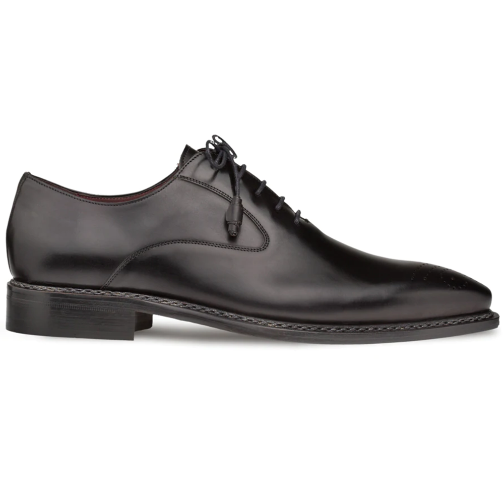 Mezlan Gavino Calfskin Medallion Toe Blucher Black