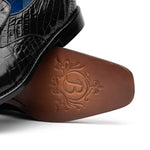 Belvedere Genova Genuine Alligator Shoes Black (R53)