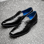Belvedere Genova Genuine Alligator Shoes Black (R53)