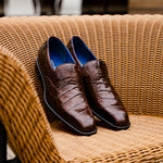 Belvedere Genova Genuine Alligator Shoes Chocolate Brown (R53)