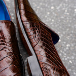 Belvedere Genova Genuine Alligator Shoes Chocolate Brown (R53)
