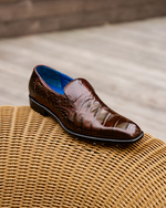 Belvedere Genova Genuine Alligator Shoes Chocolate Brown (R53)