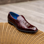 Belvedere Genova Genuine Alligator Shoes Dark Burgundy