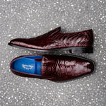 Belvedere Genova Genuine Alligator Shoes Dark Burgundy