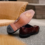Belvedere Genova Genuine Alligator Shoes Dark Burgundy