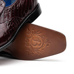 Belvedere Genova Genuine Alligator Shoes Dark Burgundy