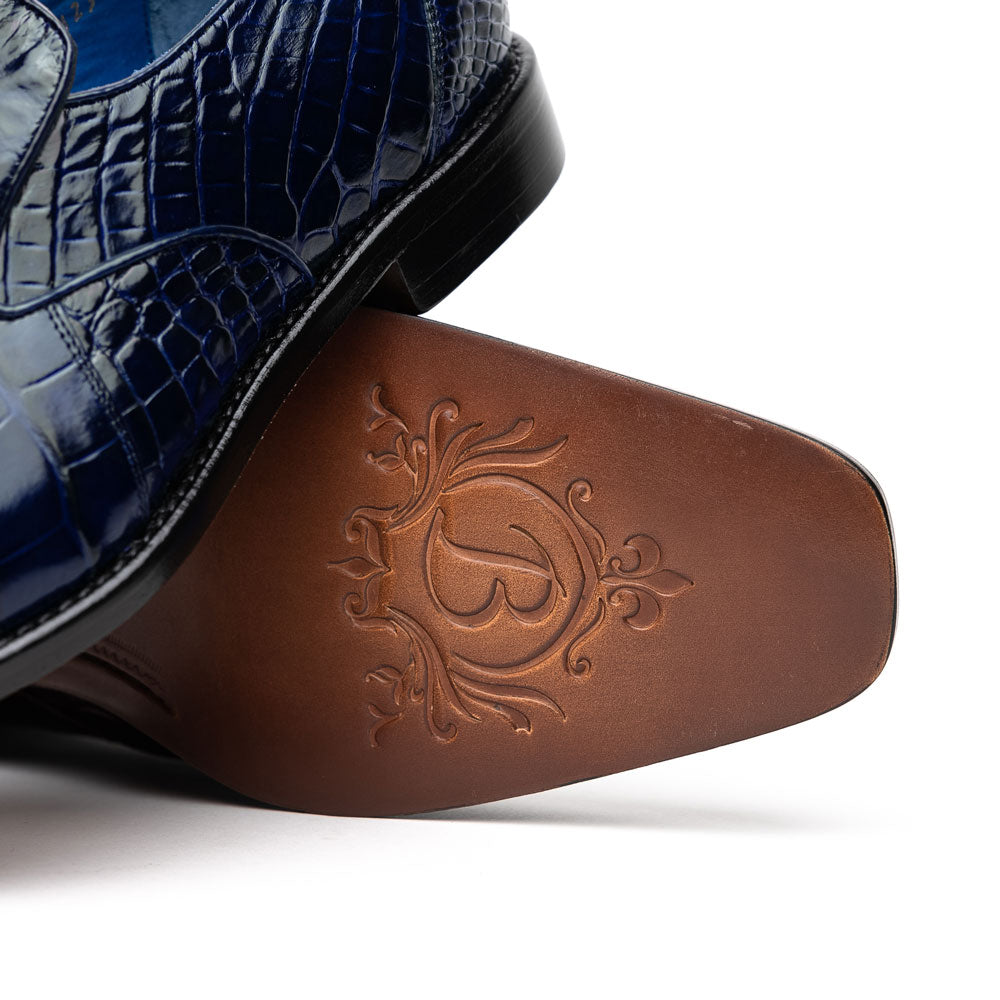 Belvedere Genova Genuine Alligator Shoes Navy