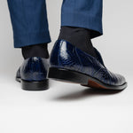 Belvedere Genova Genuine Alligator Shoes Navy
