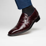 Belvedere Genova Genuine Alligator Shoes Dark Burgundy