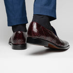 Belvedere Genova Genuine Alligator Shoes Dark Burgundy