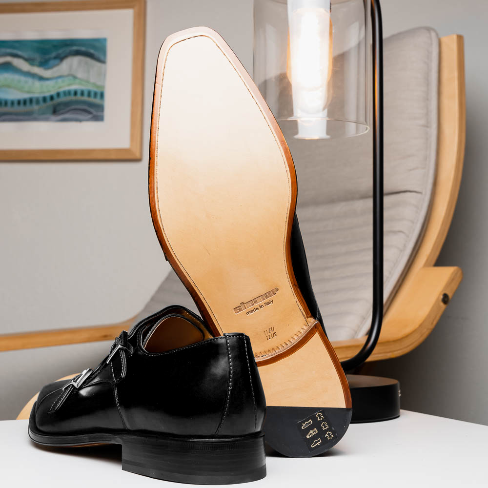 Stemar Genova Double Monk Strap Black